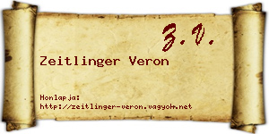 Zeitlinger Veron névjegykártya